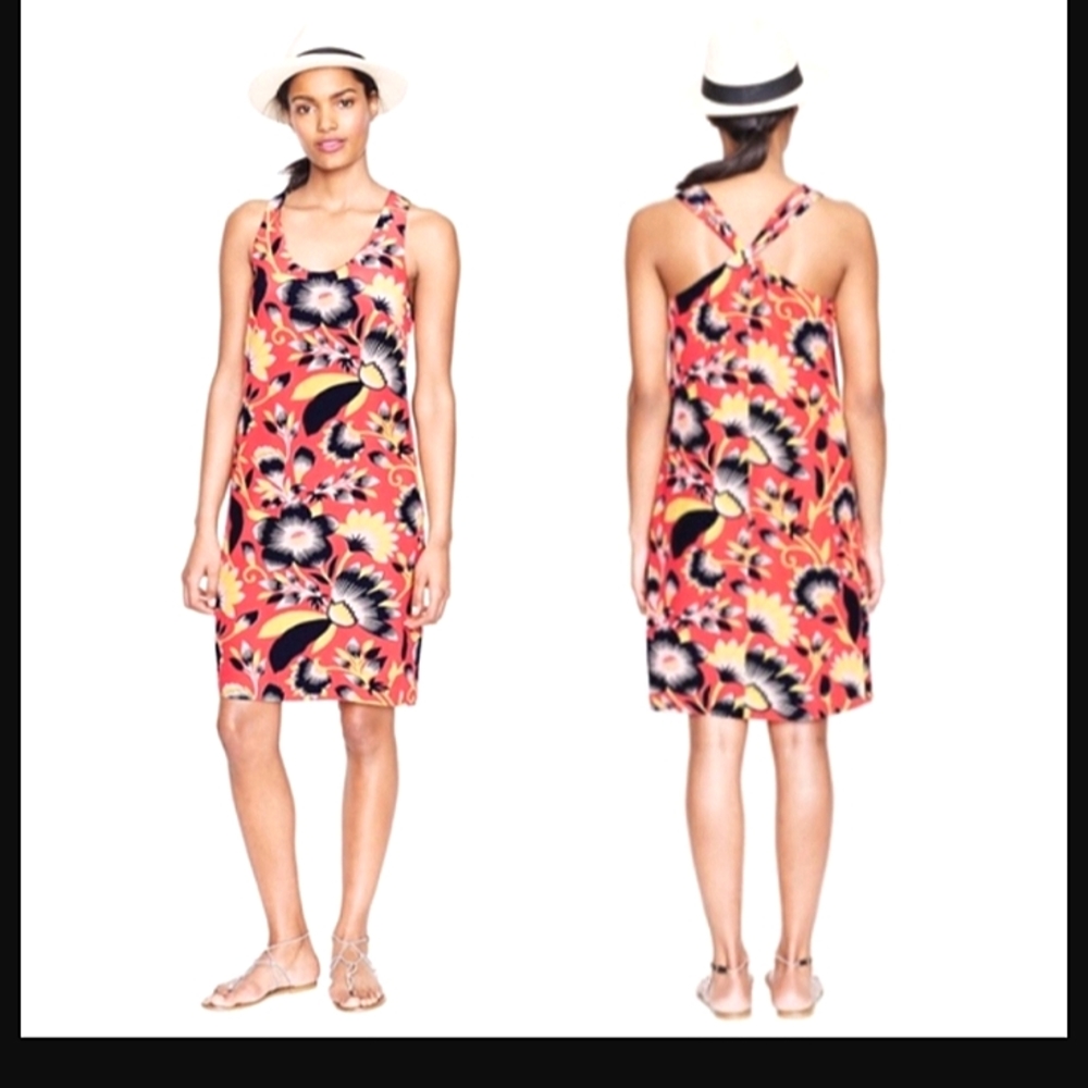 J Crew Floral Silk Sleeveless Dress Sz 4